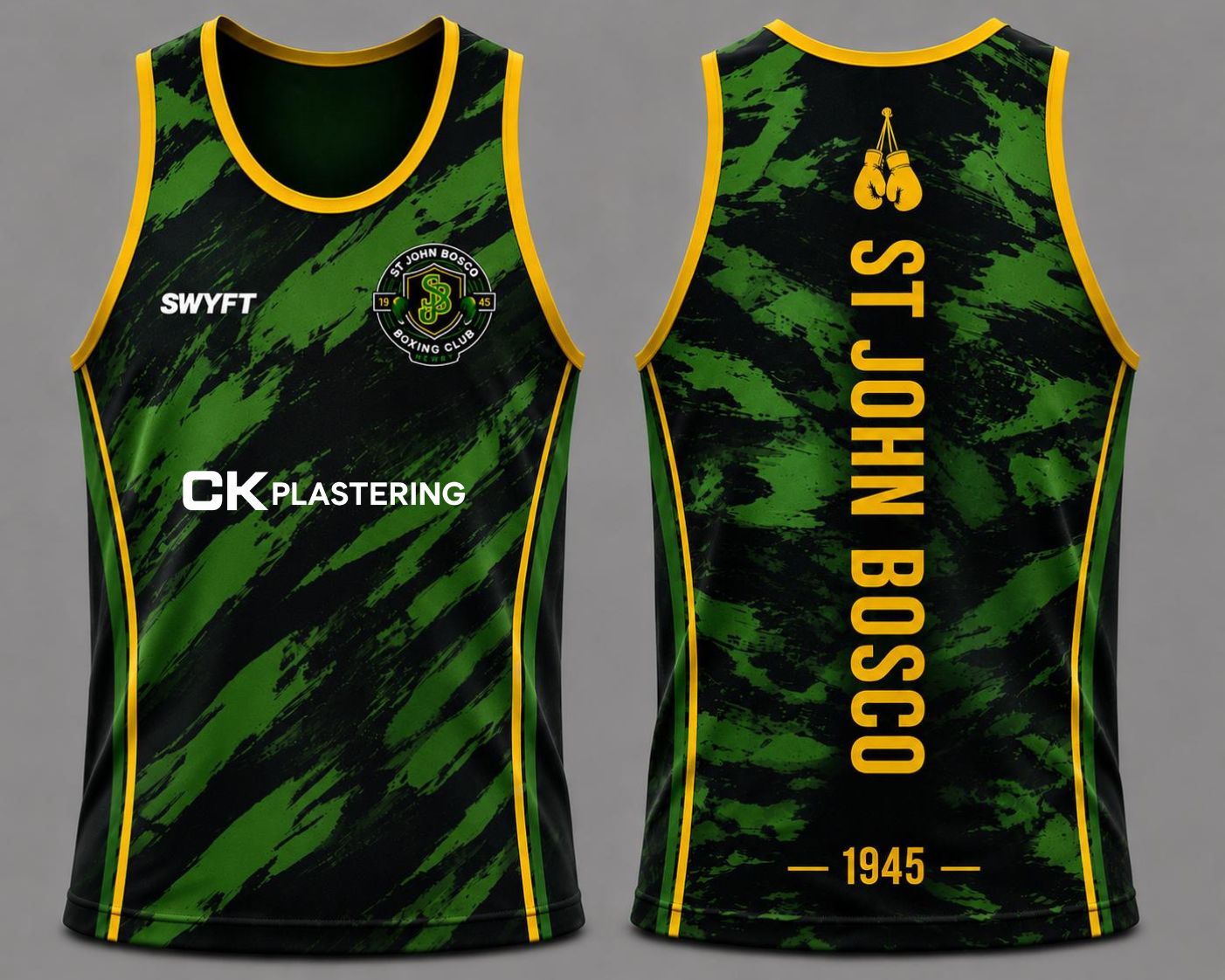 St John Bosco Training Green/Navy Fully Sublimated Vest
