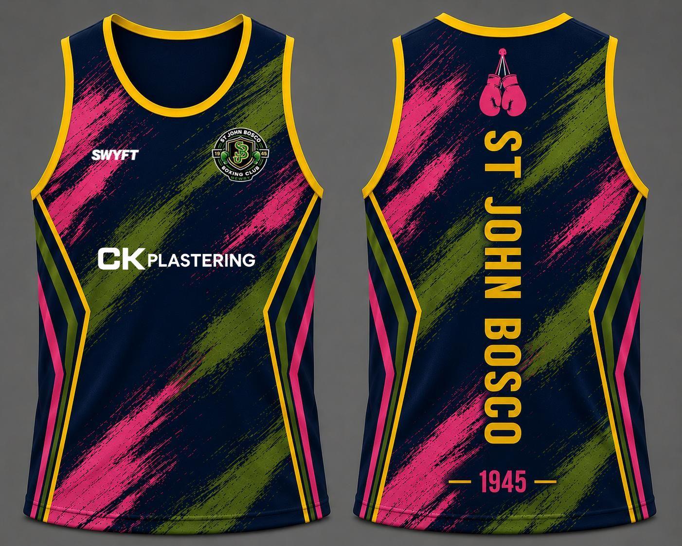 St John Bosco Training Pink/Navy Fully Sublimated Vest
