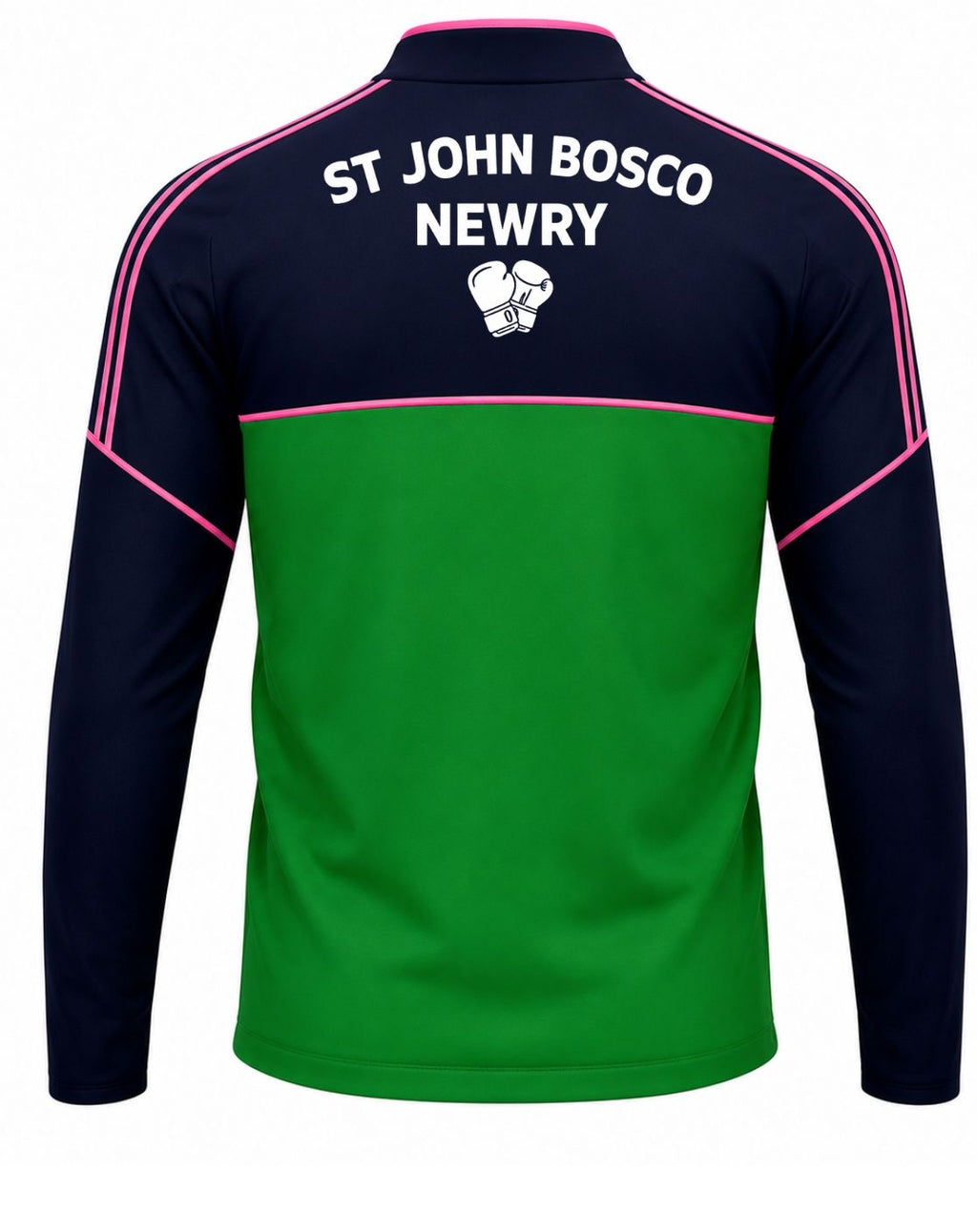 St John Bosco Halfzip Green/Navy/Pink