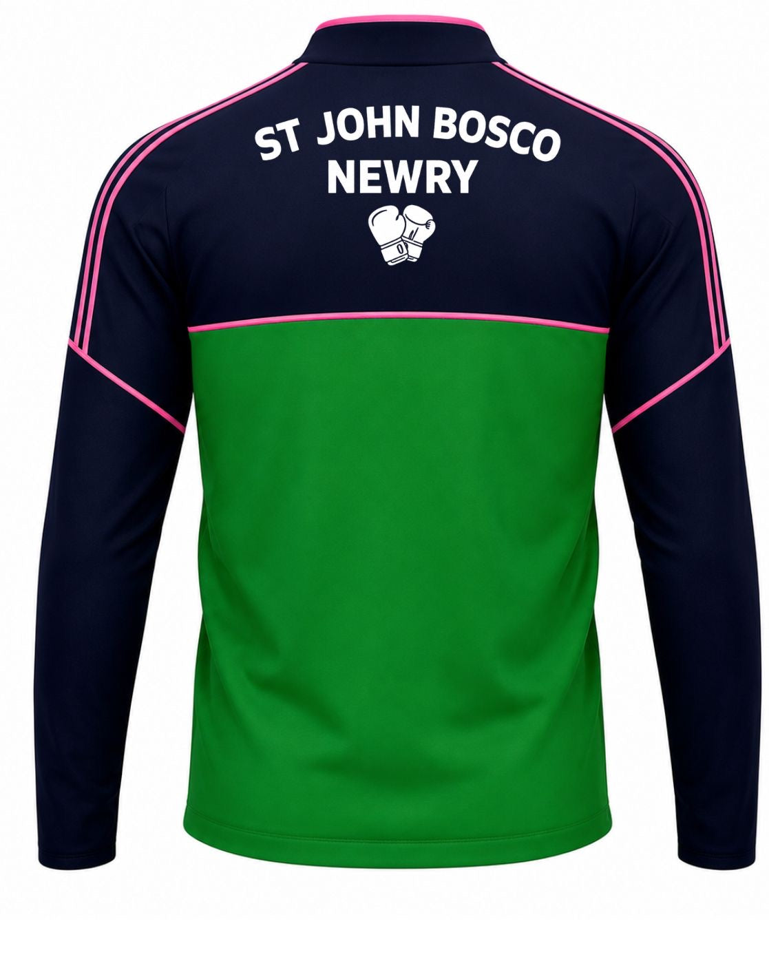 St John Bosco Halfzip Green/Navy/Pink
