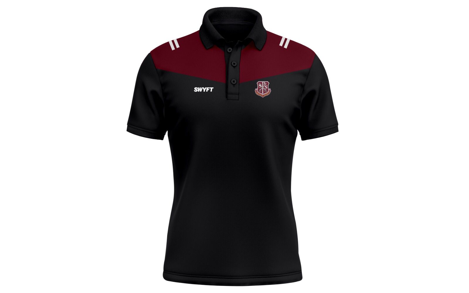 St Paul's High School Bessbrook Maroon/Black Polo Top